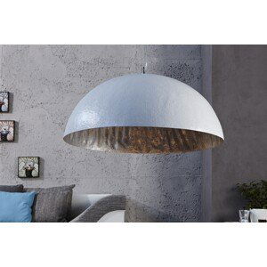 Estila Luxusné elegantné závesné svietidlo Glow bielo-strieborné 50cm