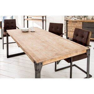Estila Industriálny jedálenský stôl Factory 200cm z kovu a dreva agát