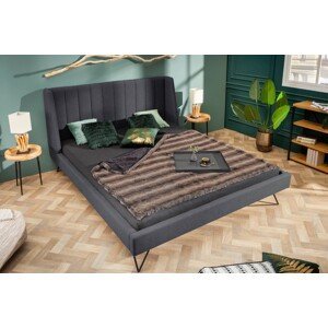 Estila Art-deco nadčasová čalúnená manželská posteľ Tesinna sivej farby 180cm