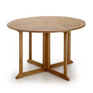 Estila Skladací záhradný stôl z teakového dreva okrúhly Jardin