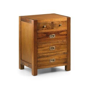 Estila Luxusný nočný stolík Star z dreva mindi hnedej farby s piatimi zásuvkami 65cm