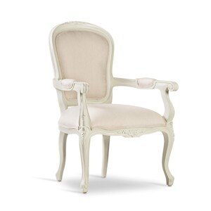Estila Luxusná baroková jedálenská stolička M-Vintage z masívneho dreva bielej farby 96cm