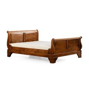 Estila Rustikálna luxusná manželská posteľ M-VINTAGE z masívneho dreva s vyrezávanými nožičkami 165cm
