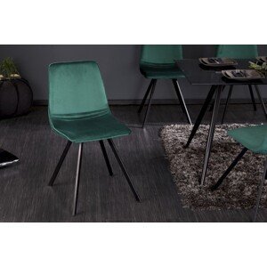 Estila Moderná dizajnová stolička Hartlepool Emerald zamatová
