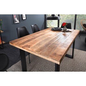 Estila Industriálny jedálenský stôl Steele Craft z mangového masívneho dreva s kovovými nohami 120cm