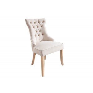 Estila Chesterfield jedálenská stolička Torino s chesterfield prešívaním v bielej farbe a klopadlom 96cm