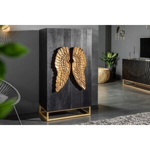 Estila Art-deco šatníková skriňa Seraphic s anjelskými krídlami z masívneho dreva 140cm