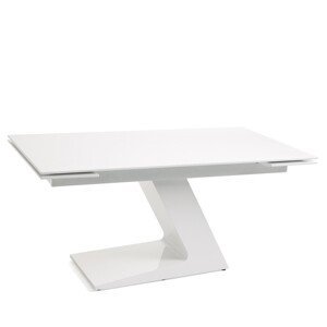 Estila Biely lesklý moderný rozkladací jedálenský stôl VITO 160(220)cm