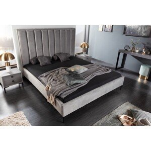 Estila Moderná čalúnená manželská posteľ Everson v sivej farbe 180x200cm
