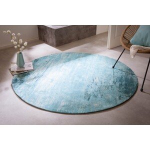Estila Retro dizajnový kruhový koberec Adassil tyrkysovej farby 150cm