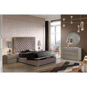 Estila Luxusná chesterfield manželská posteľ Melody s čalúnením a s úložným priestorom 150-180cm