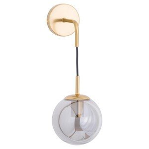 Estila Art-deco štýlová nástenná lampa Globe s dymovým motívom zlatej farby z kovu 60cm