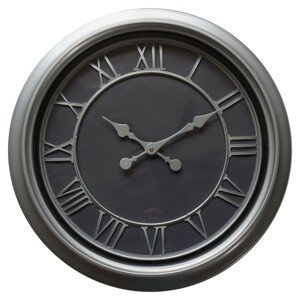 Estila Moderné nástenné hodiny Denya kruhového tvaru v čierno-striebornom prevedení 59cm