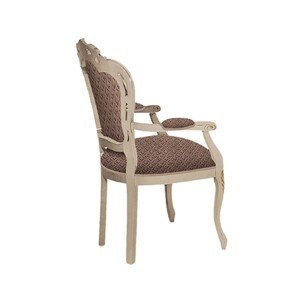 Estila Klasická luxusná čalúnená jedálenská stolička Clasica z masívneho dreva s rustikálnym zdobením 103cm