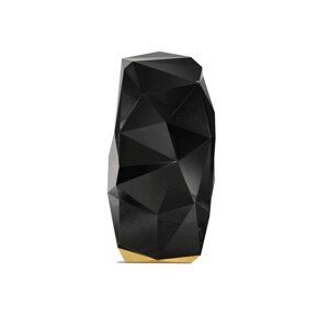 Estila Luxusný art-deco čierny podlahový trezor na pozlátenej vyrezávanej podstave asymetrckou konštrukciou Diamond 160 cm