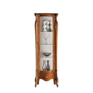 Estila Rustikálna luxusná vitrína Pasiones z masívneho dreva so štyrmi poličkami a zásuvkou 183cm