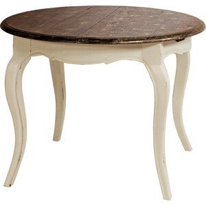 Estila Luxusný provensálsky jedálenský rozkladací stôl Antoinette z masívneho mahagónového dreva s dekoratívnym vyrezávaním 160cm