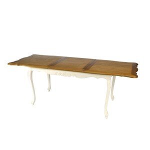 Estila Luxusný provensálsky drevený bielo-hnedý rozkladací stôl Preciosa z masívneho mahagónového dreva 160/220cm