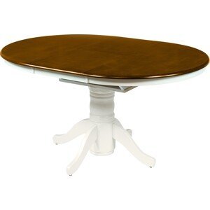 Estila Provensálsky oválny rozkladací jedálenský stôl Felicita hnedo-bielej farby 106-146cm