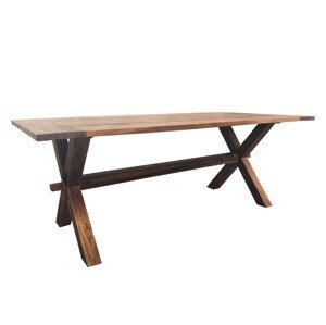 Estila Ručne vyrábaný jedálenský stôl Camile v koloniálnom štýle z masívneho teakového dreva a prekríženými nožičkami 200cm