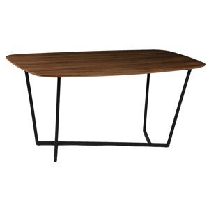 Estila Moderný hnedý jedálenský stôl Vidar v škandinávskom štýle v obdĺžnikovom tvare s čiernou kovovou podstavou 160cm