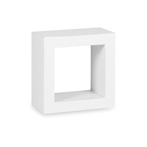 Estila Štýlová moderná nástenná polička Blanc štvorcového tvaru z masívneho dreva mindi bielej farby 40cm