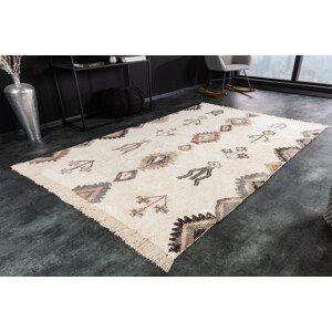 Estila Elegantný obdĺžnikový koberec Ethno v štýle etno v béžovej farbe z bavlny 230x160cm