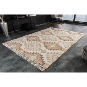 Estila Etno dizajnový koberec Sumeo obdĺžnikového tvaru béžovej farby s geometrickými vzormi 230cm
