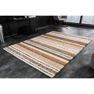 Estila Moderný obdĺžnikový koberec Henke s pruhovaným vzorom v hnedých odtieňoch 230cm