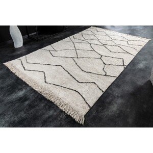 Estila Dizajnový obdĺžnikový koberec Hasla v modernom slonovinovo bielom prevedení z bavlny 230cm