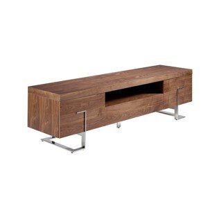 Estila Luxusný drevený TV stolík Vita Naturale s chrómovými nožičkami 200cm
