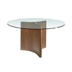 Estila Luxusný okrúhly jedálenský stôl Vita Naturale z dreva a skla 150cm