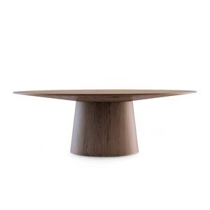 Estila Moderný oválny jedálenský stôl Vita Naturale s mohutnou nohou hnedý 220cm