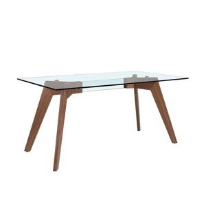 Estila Moderný jedálenský stôl Vita Naturale zo skla a dreva 140-180cm