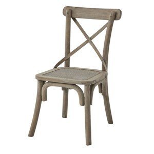 Estila Vidiecka jedálenská stolička z kolekcie Fratemporain z masívneho dreva v sivo-hnedej farbe s viedenským výpletom 92cm
