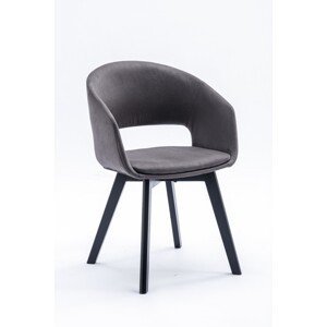 Estila Dizajnová moderná jedálenská stolička Lena so sivým čalúnením a čiernymi nohami z dreva 79cm