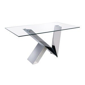 Estila Luxusný sklenený jedálenský stôl Urbano s chrómovými nožičkami obdĺžnikový 140-220cm