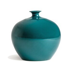 Estila Dizajnová keramická váza Berat guľatého tvaru tyrkysovej farby 34cm