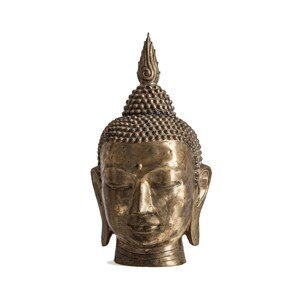 Estila Orientálna socha hlavy Buddhy z bronzu v zlatom prevedení s ručným zdobením 65cm
