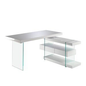 Estila Moderný pracovný stôl Forma Moderna so sklenenými nožičkami 140cm
