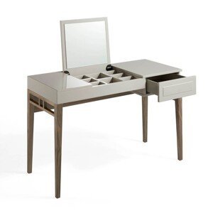Estila Moderný toaletný stôl Forma Moderna sivý s drevenými nožičkami 120cm