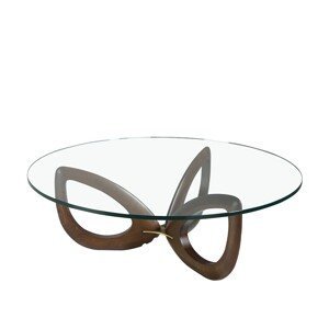 Estila Moderný okrúhly konferenčný stolík Forma Moderna zo skla 120cm