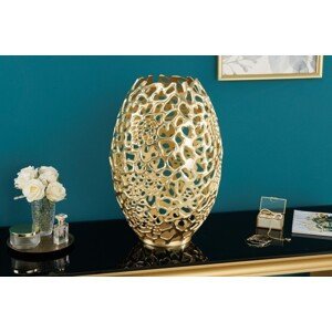 Estila Dizajnová art deco váza Hoja zlatej farby s konštrukciou z kovu 50cm