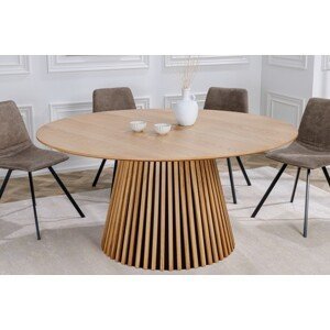 Estila Dubový okrúhly jedálenský stôl Davidson v hnedej farbe 140cm