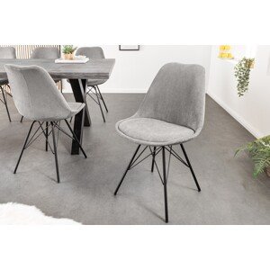 Estila Dizajnová moderná stolička Scandinavia s menčestrovým sivým čalúnením