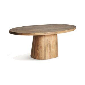 Estila Luxusný moderný jedálenský stôl Malen v oválnom tvare s vidieckym nádychom z masívneho dreva v hnedej farbe 200 cm