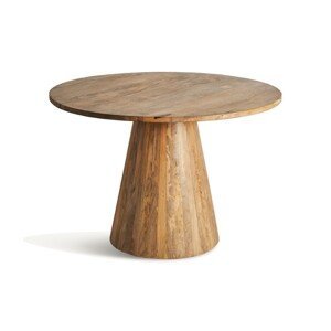 Estila Luxusný okrúhly jedálenský stôl Malen vo vidieckom štýle s moderným nádychom z masívneho dreva v hnedej farbe 120 cm