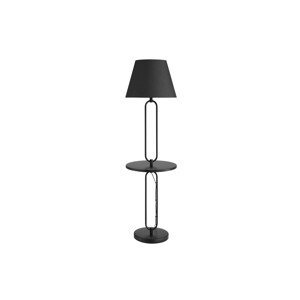 Estila Dizajnová industriálna čierna stojaca lampa Bucky s odkladacím stolíkom 175 cm