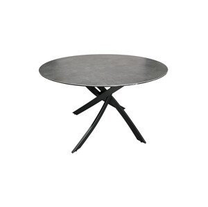 Estila Dizajnový antracitový čierny okrúhly jedálenský stôl Valldemossa s prekríženými nohami 120 cm