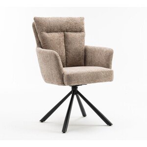 Estila Dizajnová retro otočná stolička Dover s prešívaným čalúnením v béžovo sivej farbe 92 cm